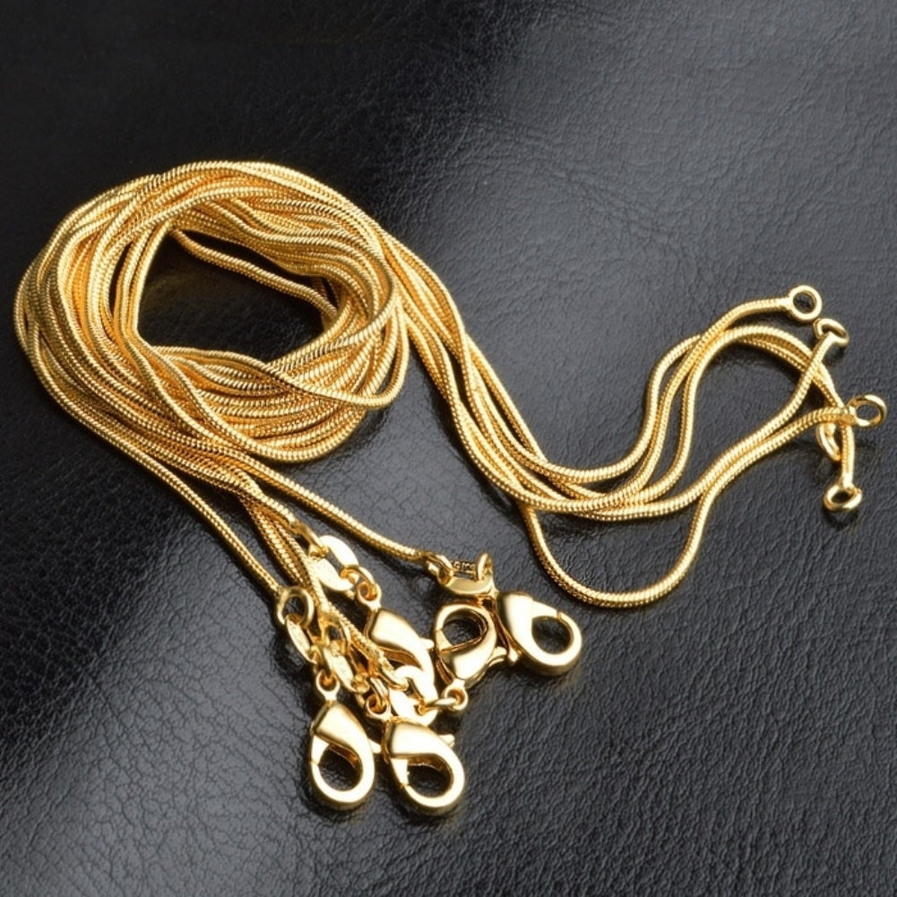 Fashion Luxury Men Women Punk Pure Chain Lobster Clasps Necklace Hip Pop Jewelry Image 4