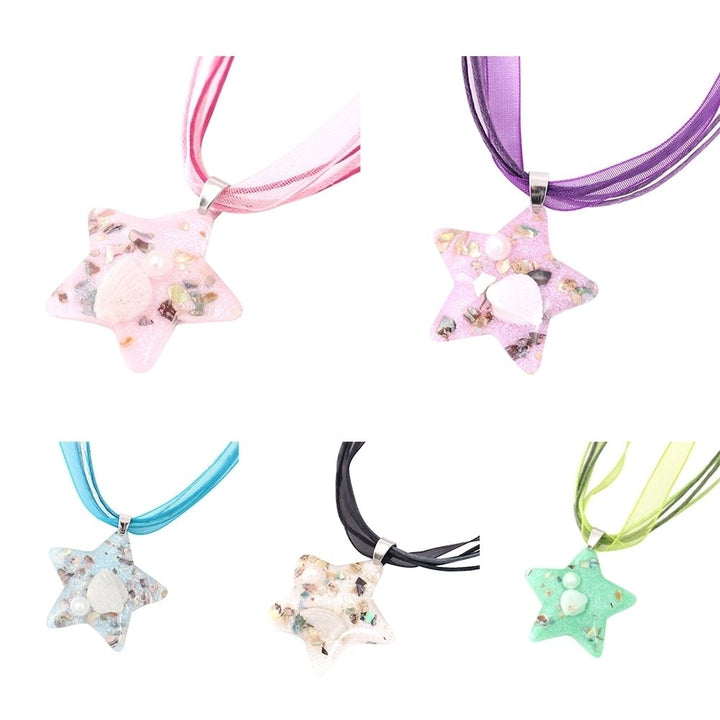 Fashion Women Star Pendant Necklace Silk Thread Ocean Style Beach Travel Jewelry Image 4