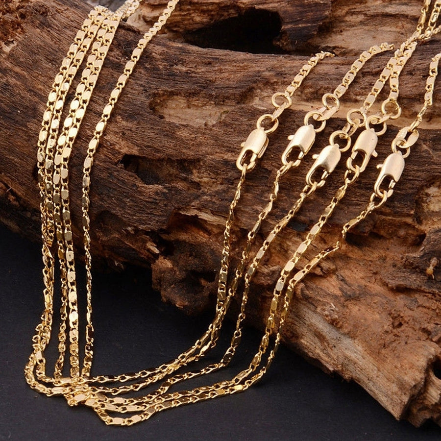 16-30 inch 2mm Cool Women Men Flat Link Chain Necklace Fashion Jewelry Accessory Image 1