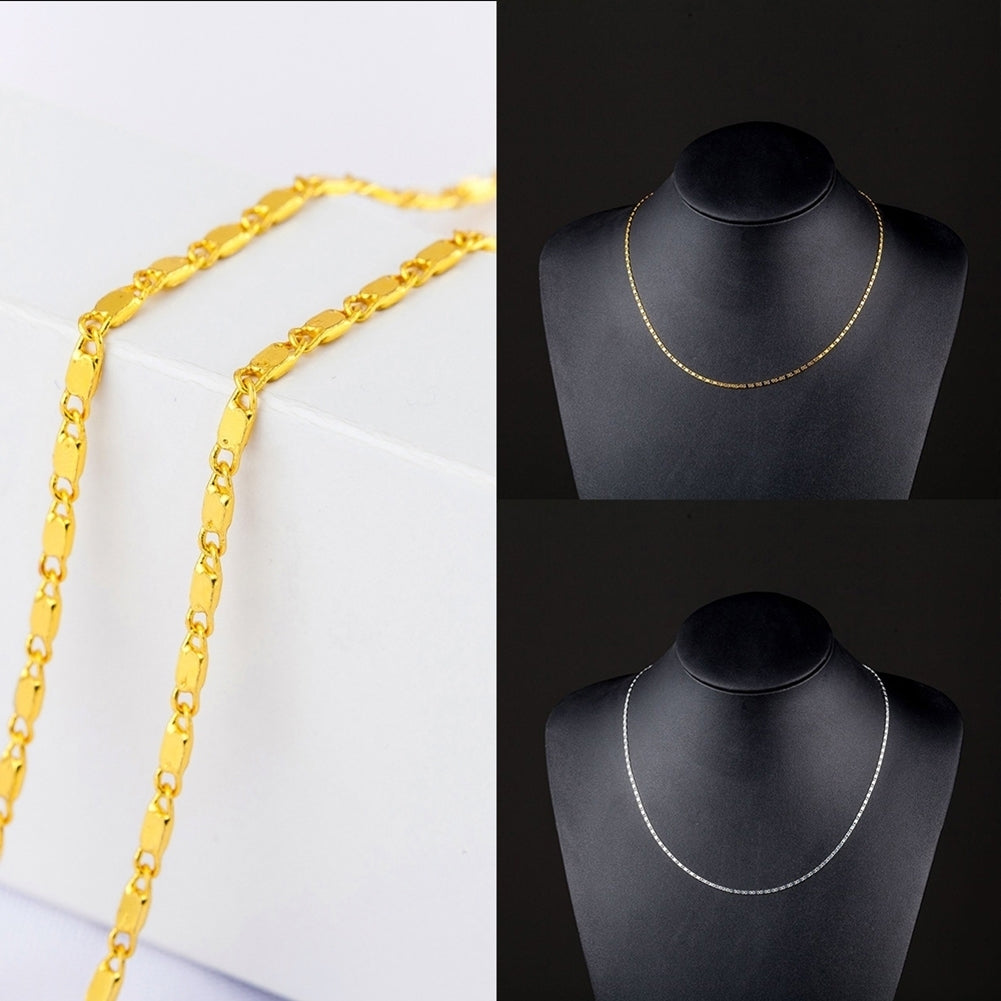 16-30 inch 2mm Cool Women Men Flat Link Chain Necklace Fashion Jewelry Accessory Image 4