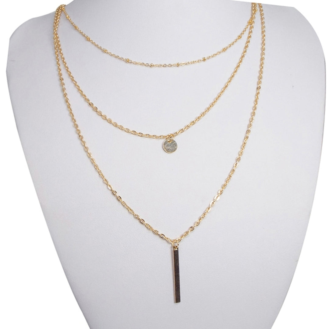 Necklace Lightweight Three Layers Alloy Multi-Layer Long Necklace for Party Image 9