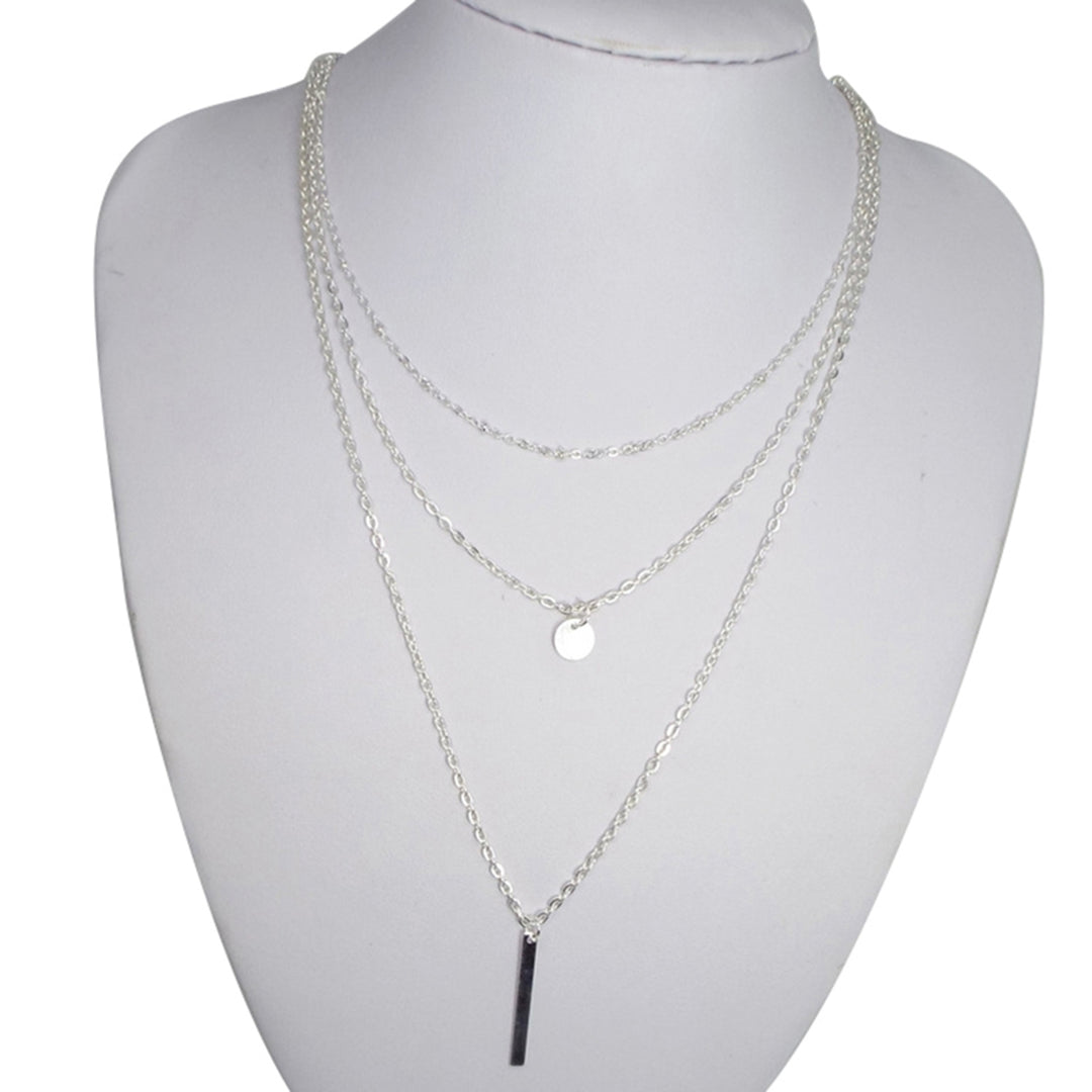 Necklace Lightweight Three Layers Alloy Multi-Layer Long Necklace for Party Image 10