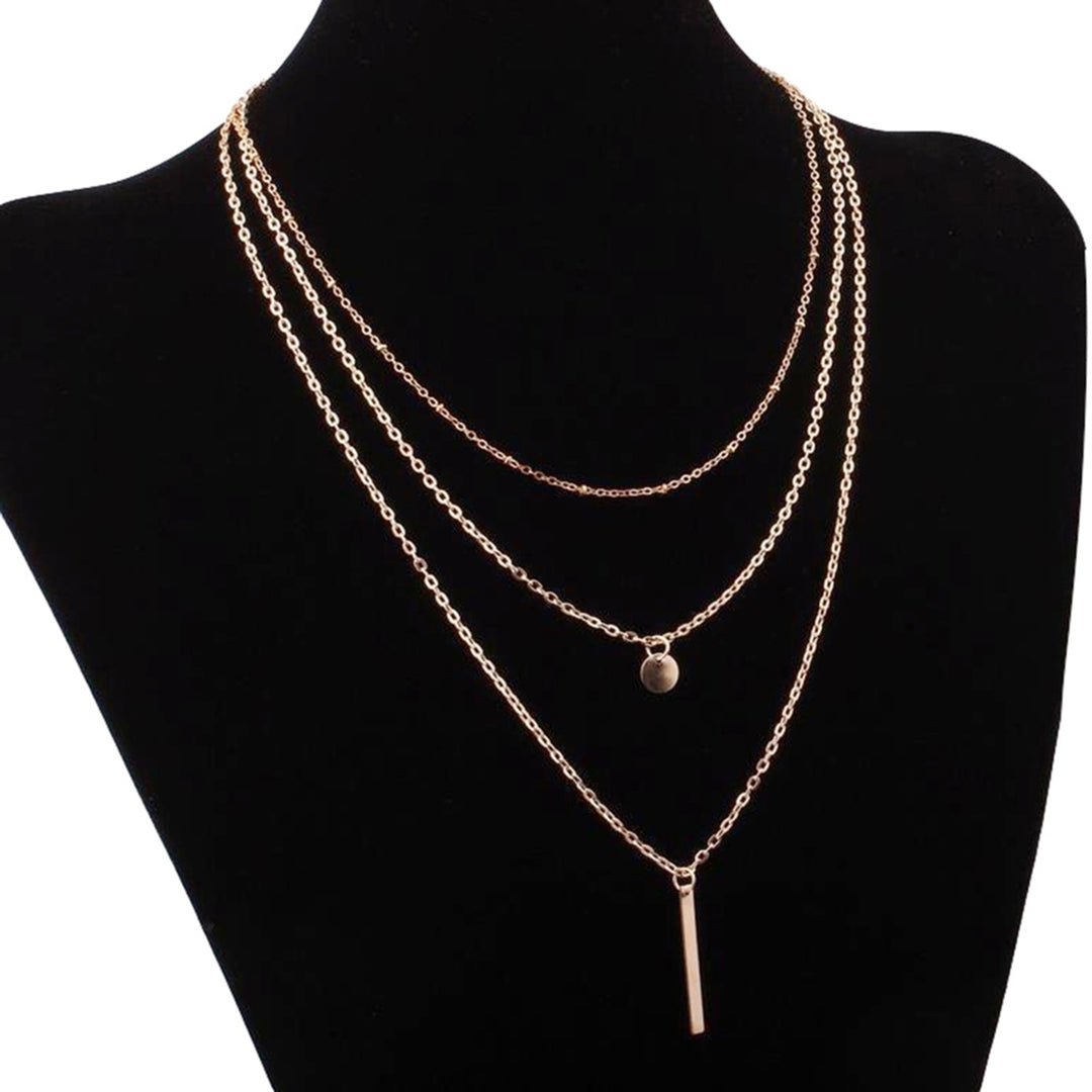 Necklace Lightweight Three Layers Alloy Multi-Layer Long Necklace for Party Image 11