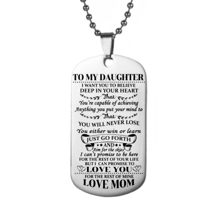 Fashion Unisex Stainless Steel To My Son Daughter Bead Chain Letters Necklace Image 11