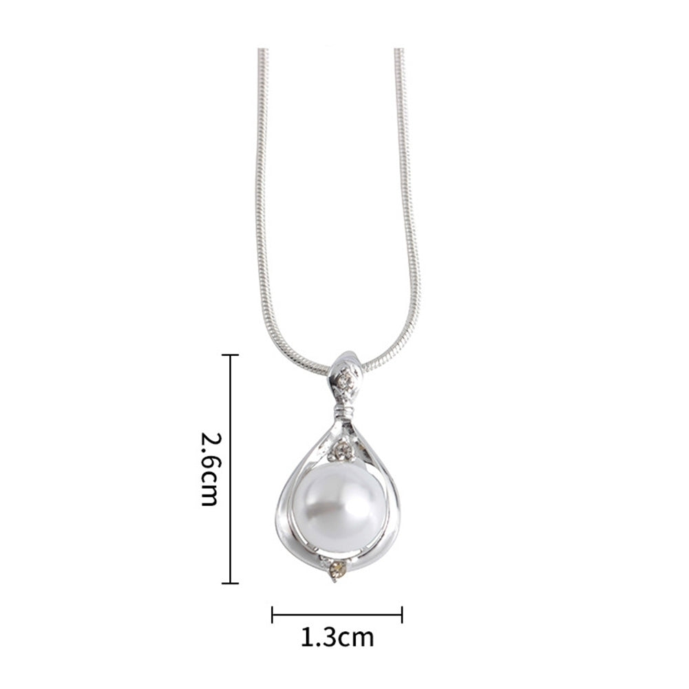 Fashion Women Round Imitation Pearl Pendant Necklace Wedding Party Jewelry Gift Image 7