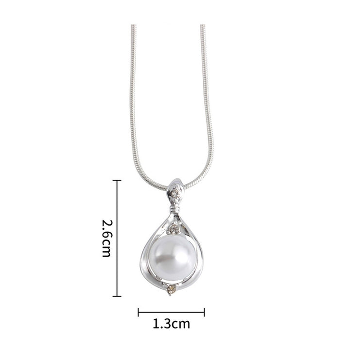 Fashion Women Round Imitation Pearl Pendant Necklace Wedding Party Jewelry Gift Image 7