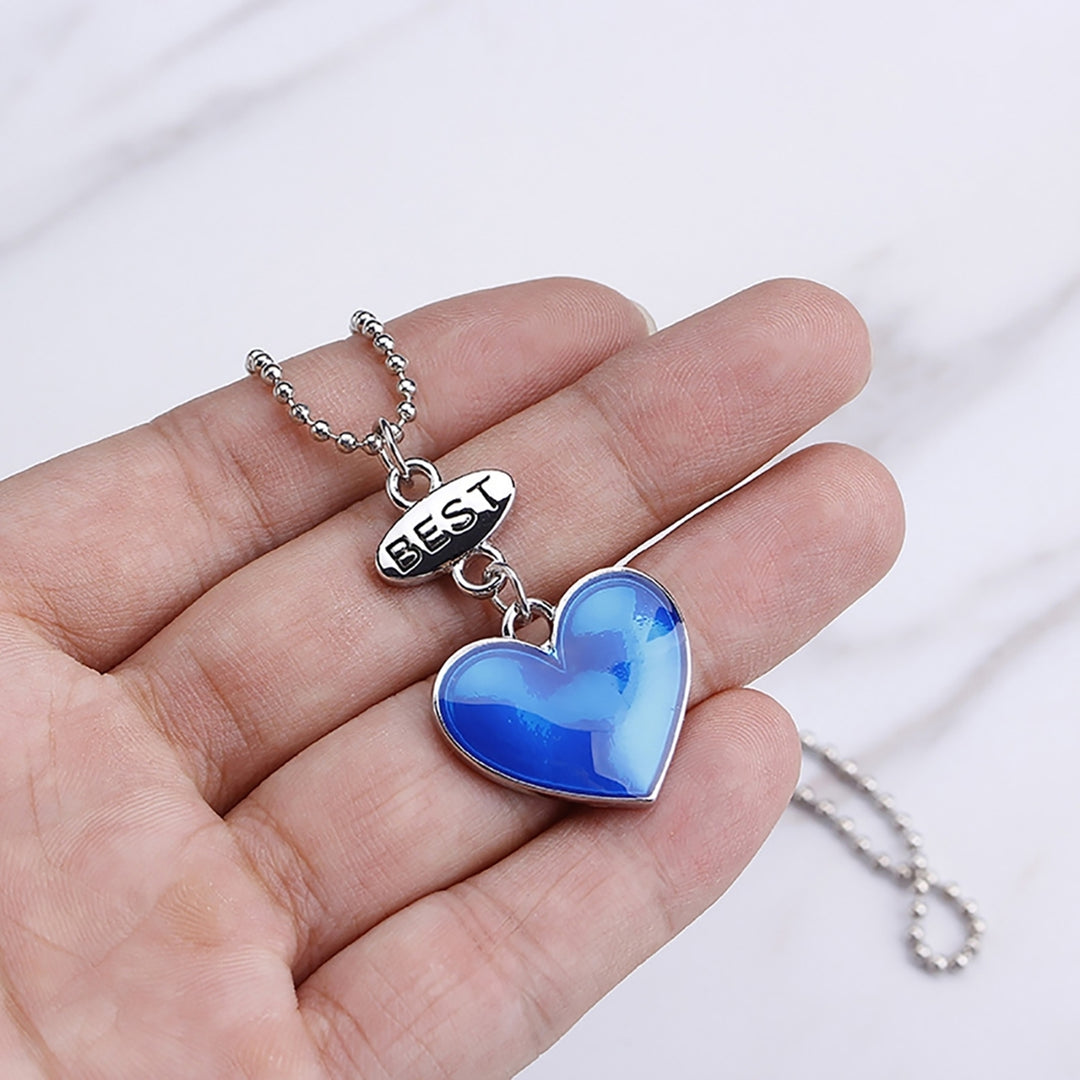 3 Pcs Women Necklace Stylish Heart Shape Alloy Girlfriend Wife Chain Necklace for Party Image 3