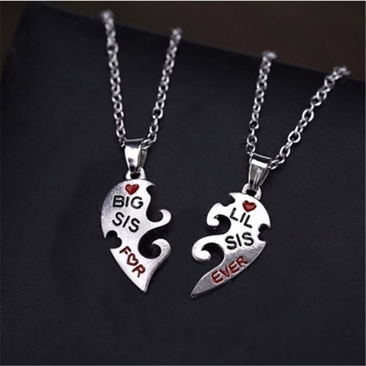 2Pcs Women Friendship Jewelry Fashion Charm Heart Letter Pendant Necklace Chain Image 10