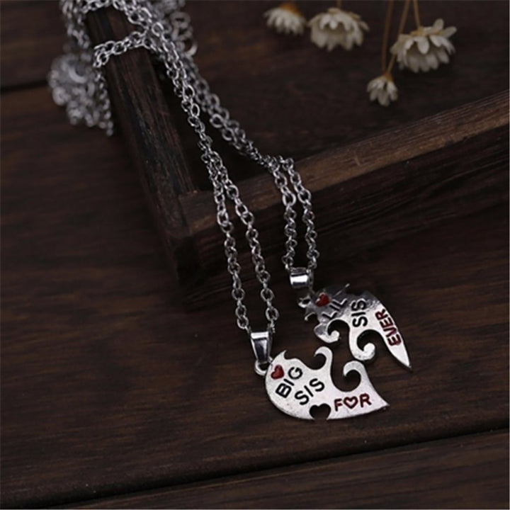 2Pcs Women Friendship Jewelry Fashion Charm Heart Letter Pendant Necklace Chain Image 11