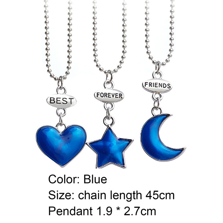 3 Pcs Women Necklace Stylish Heart Shape Alloy Girlfriend Wife Chain Necklace for Party Image 12