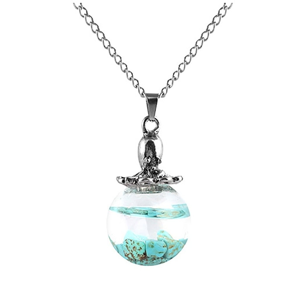 Fashion Glass Ball Pendant Octopus Faux Turquoise Womens Necklace Jewelry Gift Image 2