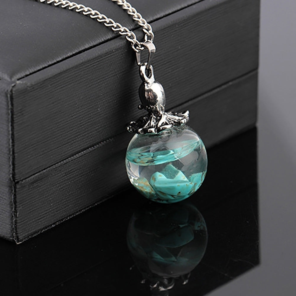 Fashion Glass Ball Pendant Octopus Faux Turquoise Womens Necklace Jewelry Gift Image 4