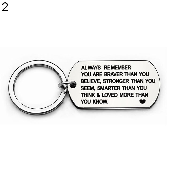 1Pc Stainless Steel Keychain Fashion Dog Tag Letters Pendant Necklace Keyring Image 6