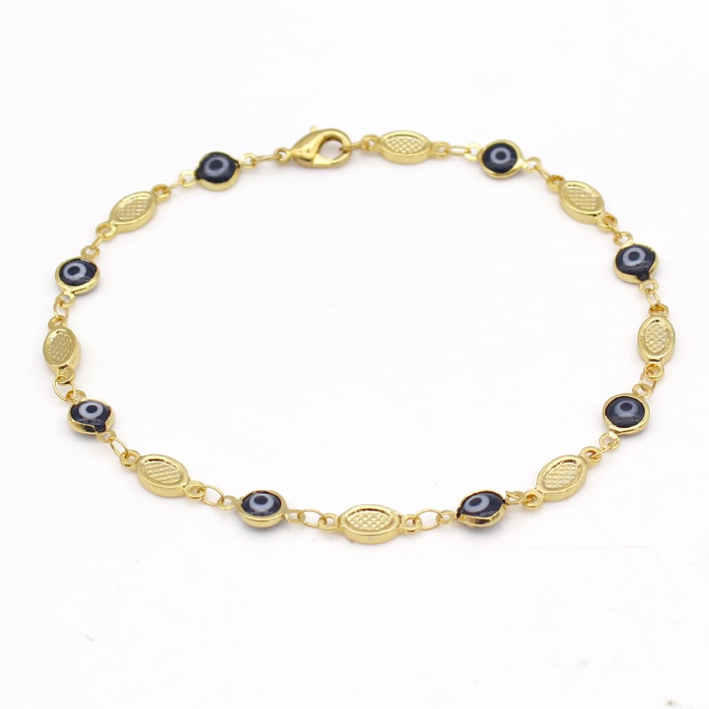 Evil Eye anklet 10 Blue High Polish Image 1