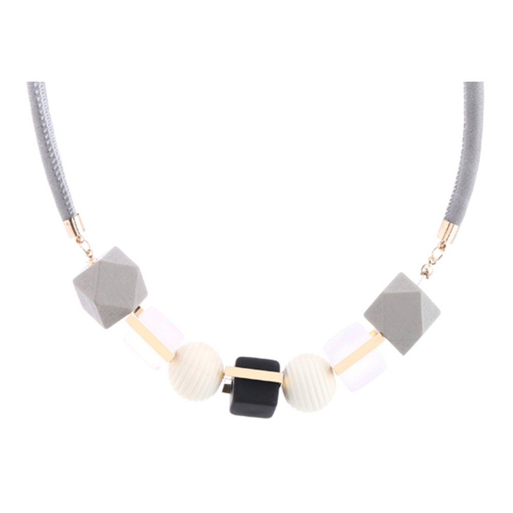 Fashion Colorful Geometric Beads Pendant Women Sweater Necklace Party Jewelry Image 9