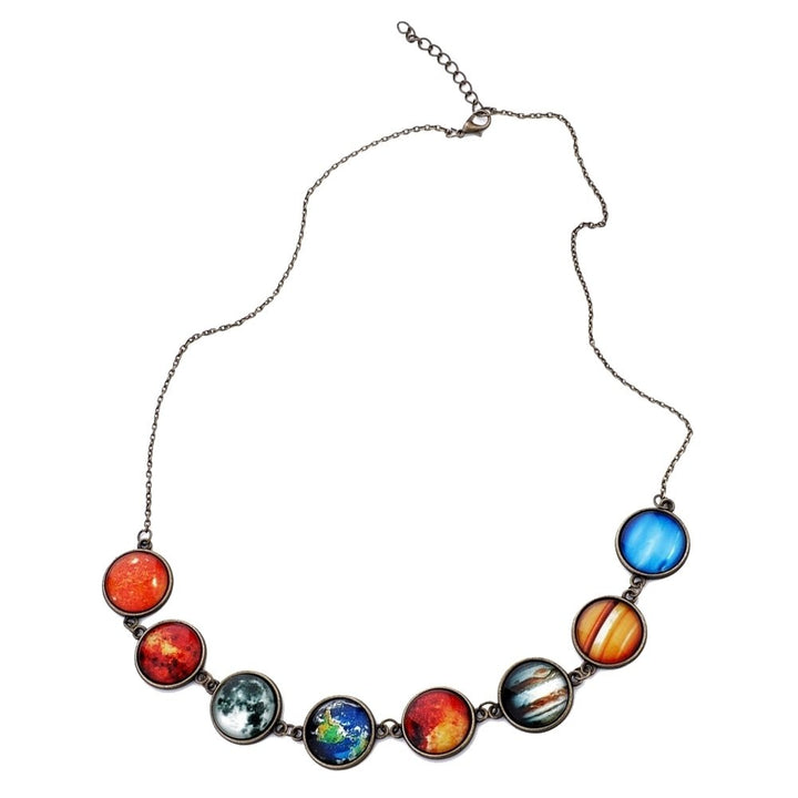 Universe Solar System Planet Galaxy Space Glass Illuminated Pendant Necklace Image 7