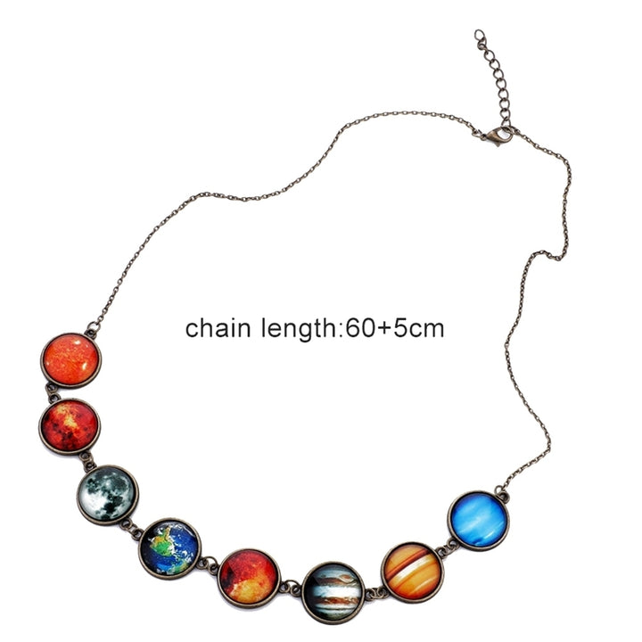 Universe Solar System Planet Galaxy Space Glass Illuminated Pendant Necklace Image 8