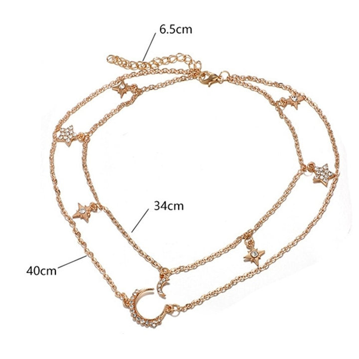 Fashion Stars Moon Charms Pendant Multilayer Clavical Chain Women Necklace Image 9