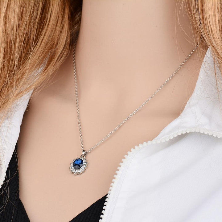 Necklace Fashion Special Faux Sapphire Rhinestone Jewelry Set for Daily Life Image 2