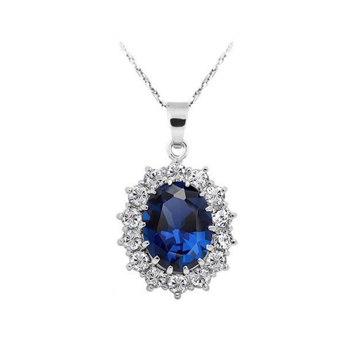 Necklace Fashion Special Faux Sapphire Rhinestone Jewelry Set for Daily Life Image 9