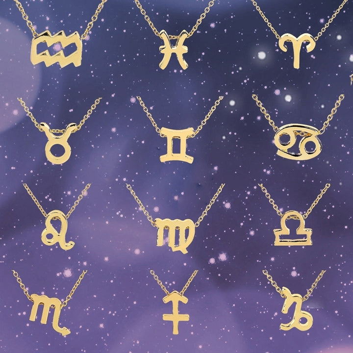 Fashion Women Twelve Constellations Pendant Clavicle Chain Necklace Jewelry Gift Image 4