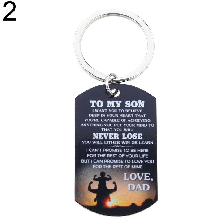 To My Son I Love You Letter Military Dog Tag Pendant Necklace/Keychain Gift Image 12