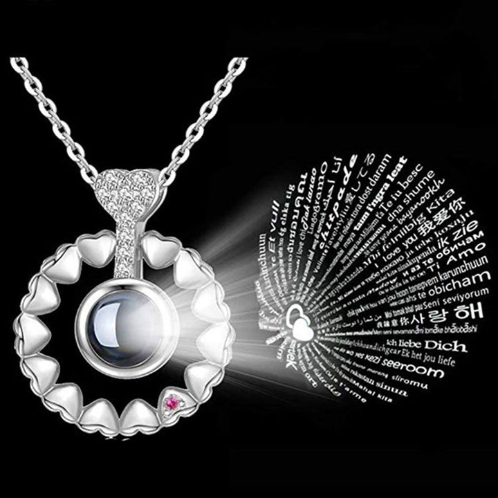 100 Languages I Love You Projection Pendant Necklace Women Clavicle Chain Gift Image 7