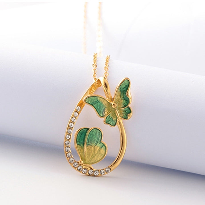 Fashion Women Butterfly Rhinestone Hollow Drop Pendant Necklace Jewelry Gift Image 6