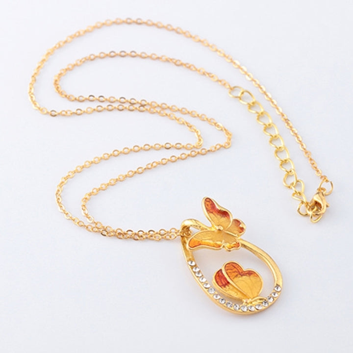 Fashion Women Butterfly Rhinestone Hollow Drop Pendant Necklace Jewelry Gift Image 8