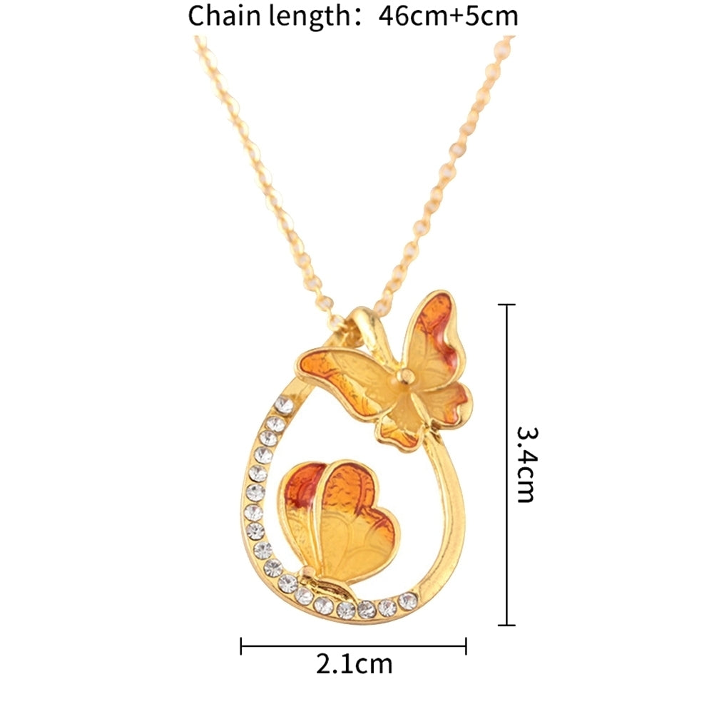 Fashion Women Butterfly Rhinestone Hollow Drop Pendant Necklace Jewelry Gift Image 9