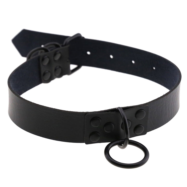 Punk Metal Ring Adjustable Women Faux Leather Choker Gothic Necklace Collar Image 4