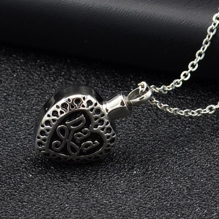 Heart Shape Dad Keepsake Ashes Cremation Pendant Memorial Urn Necklace Jewelry Image 4