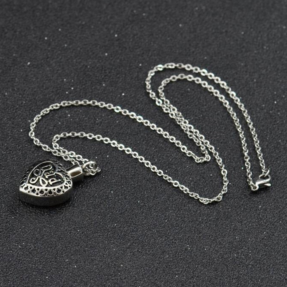 Heart Shape Dad Keepsake Ashes Cremation Pendant Memorial Urn Necklace Jewelry Image 6