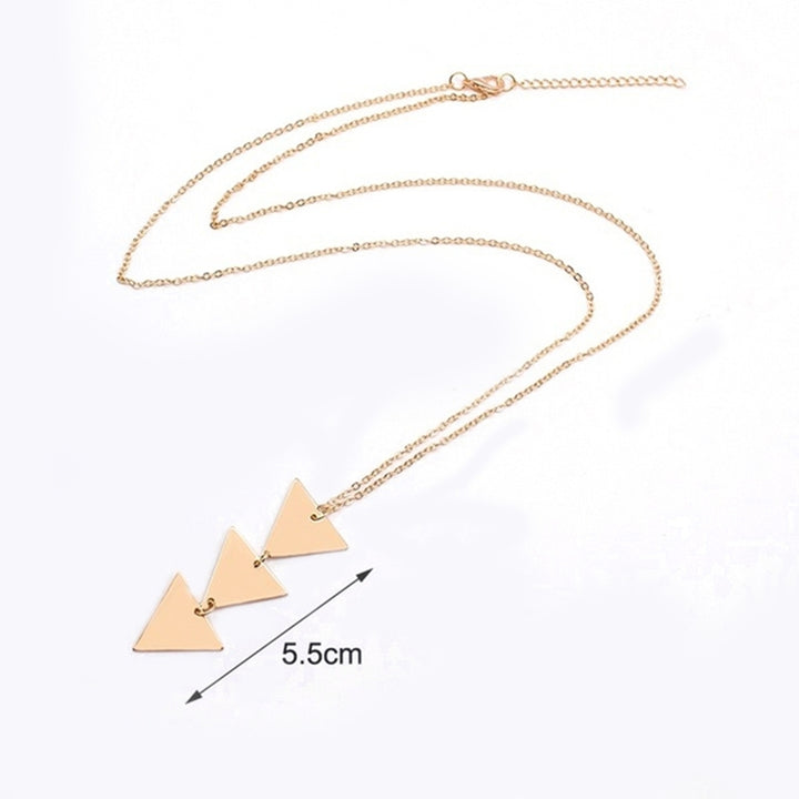 Fashion Geometric Triangle Pendant Long Chain Women Sweater Necklace Jewelry Image 9