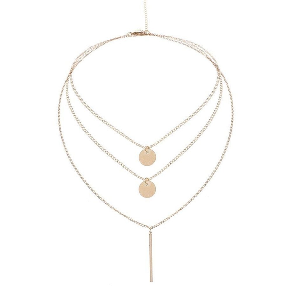 Bohemia Multi-layer Round Stick Pendant Women Necklace Choker Jewelry Charm Image 1