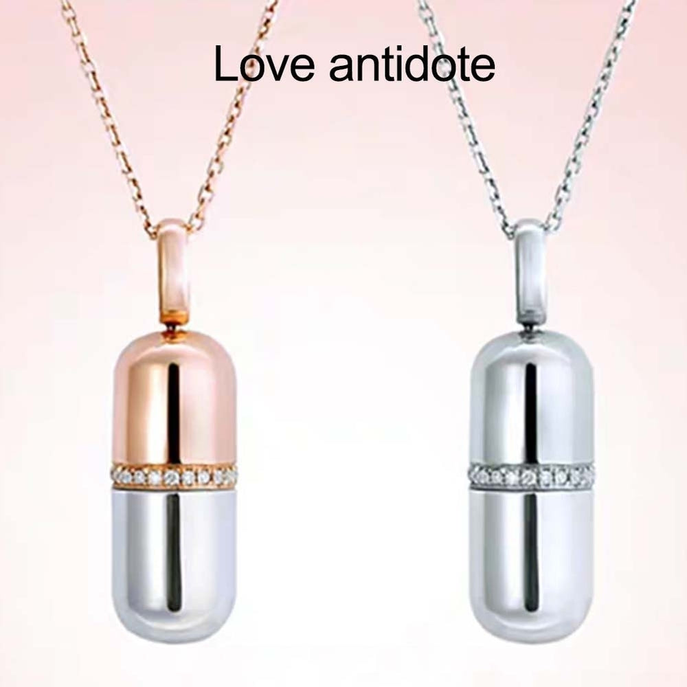 Creative Capsule Pendant 100 Languages I LOVE YOU Carved Necklace Valentine Gift Image 2