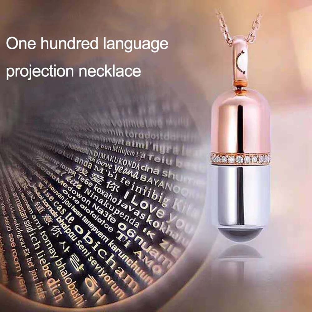 Creative Capsule Pendant 100 Languages I LOVE YOU Carved Necklace Valentine Gift Image 4