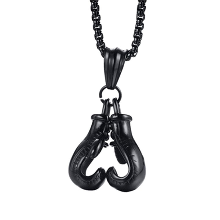 Fashion Men Boxing Glove Pendant Chain Necklace Fitness Sports Jewelry Gift Image 2