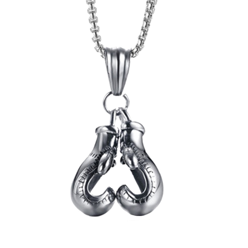 Fashion Men Boxing Glove Pendant Chain Necklace Fitness Sports Jewelry Gift Image 3