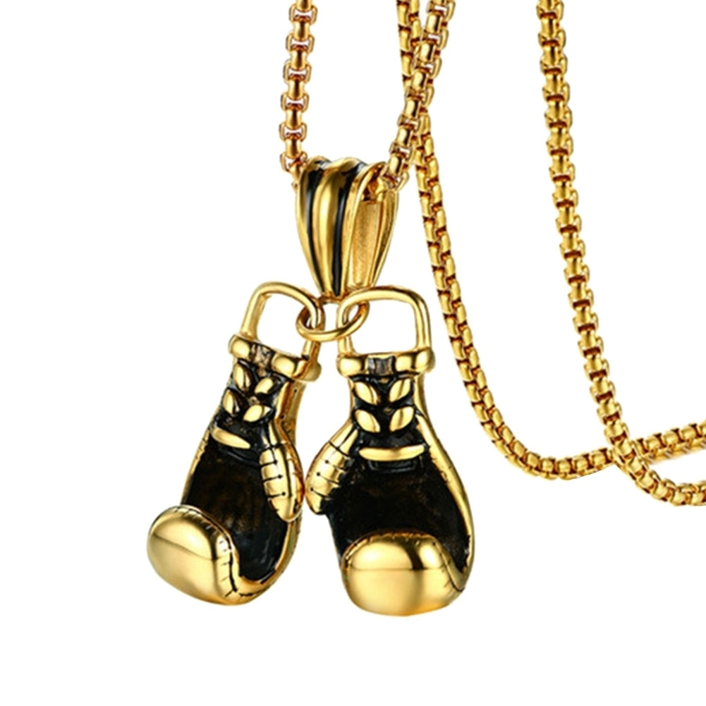 Fashion Men Boxing Glove Pendant Chain Necklace Fitness Sports Jewelry Gift Image 4