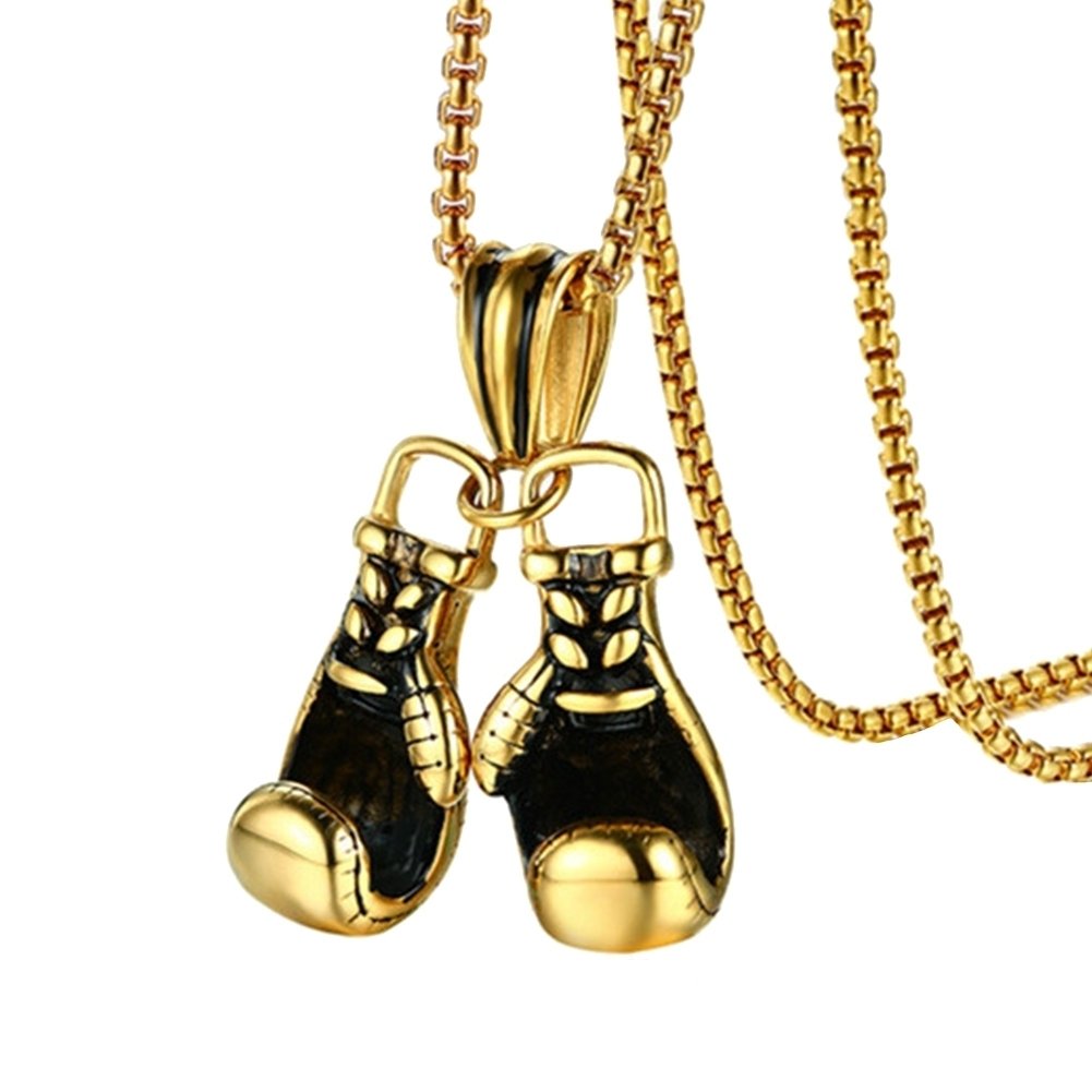 Fashion Men Boxing Glove Pendant Chain Necklace Fitness Sports Jewelry Gift Image 1