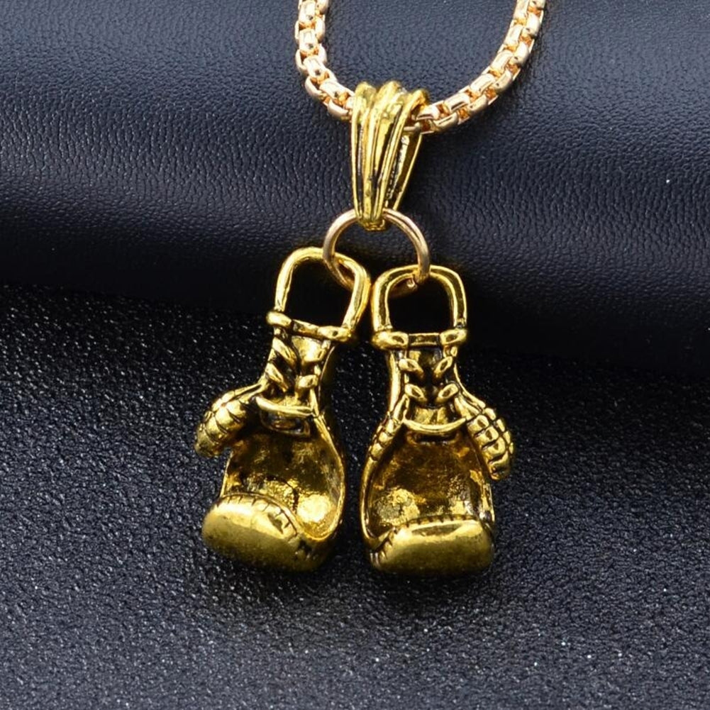 Fashion Men Boxing Glove Pendant Chain Necklace Fitness Sports Jewelry Gift Image 7