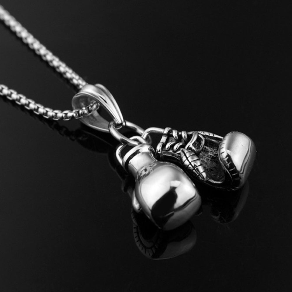 Fashion Men Boxing Glove Pendant Chain Necklace Fitness Sports Jewelry Gift Image 9