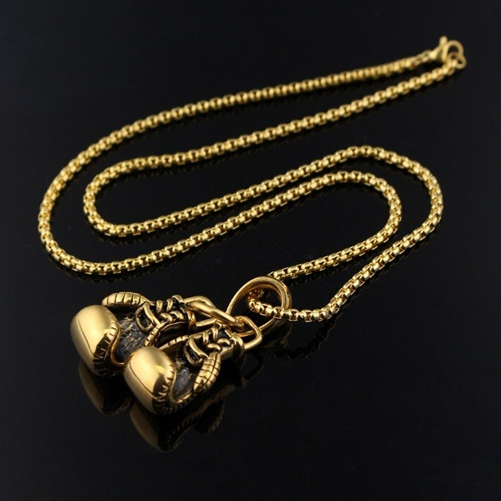 Fashion Men Boxing Glove Pendant Chain Necklace Fitness Sports Jewelry Gift Image 12