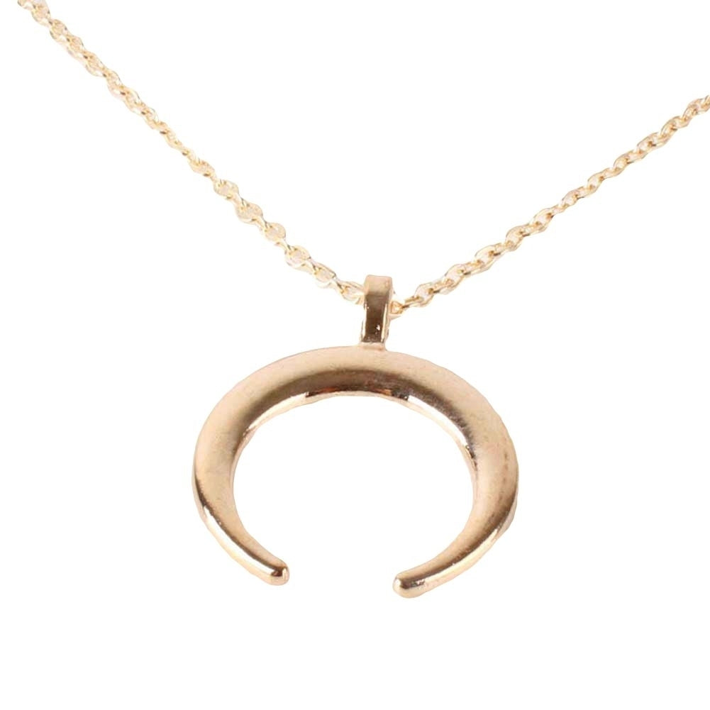 Simple Women Crescent Moon Pendant Chain Necklace Banque Jewelry Birthday Gift Image 6