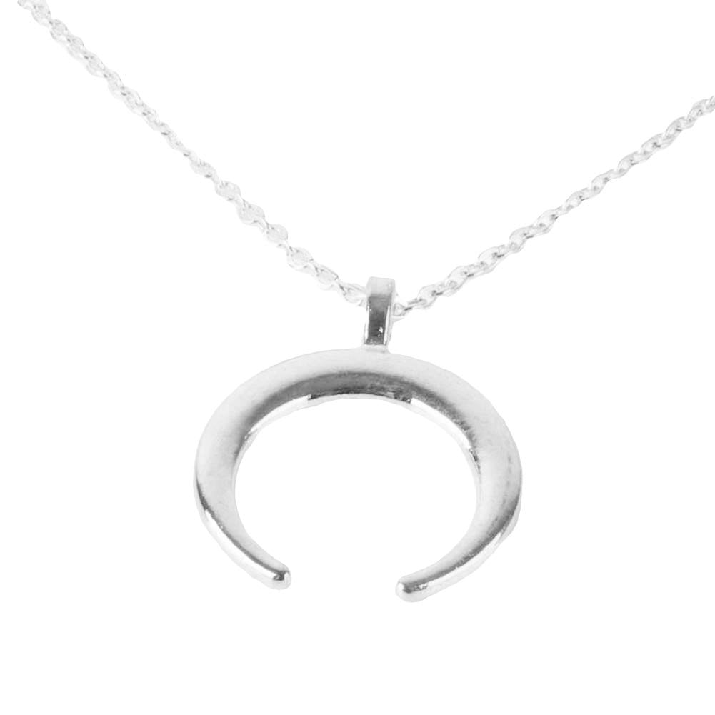 Simple Women Crescent Moon Pendant Chain Necklace Banque Jewelry Birthday Gift Image 7