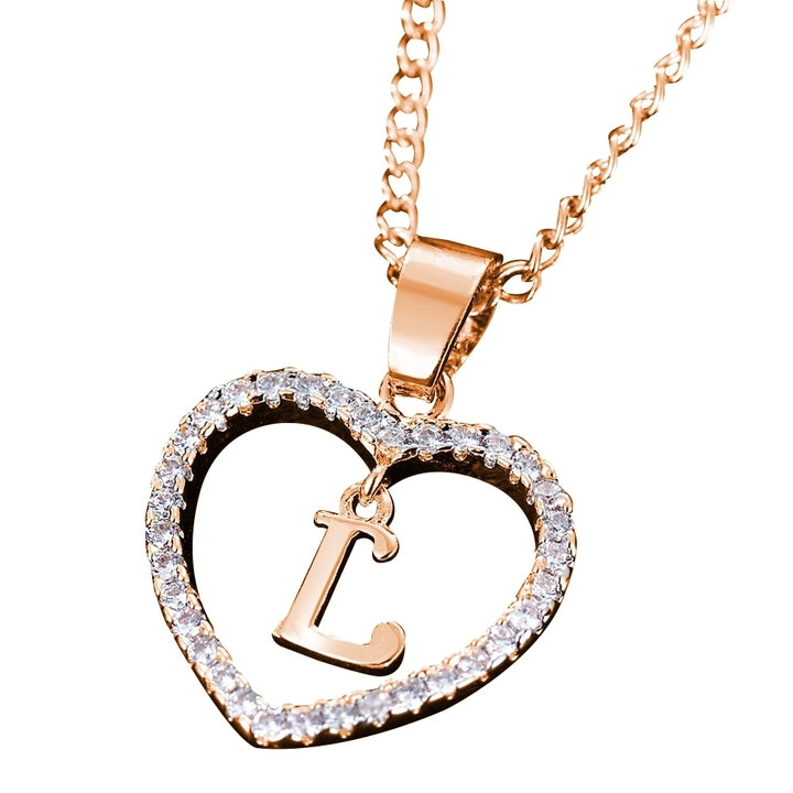 26 Letters Alphabet A To Z Initial Cubic Zirconia Heart Pendant Women Necklace Image 7