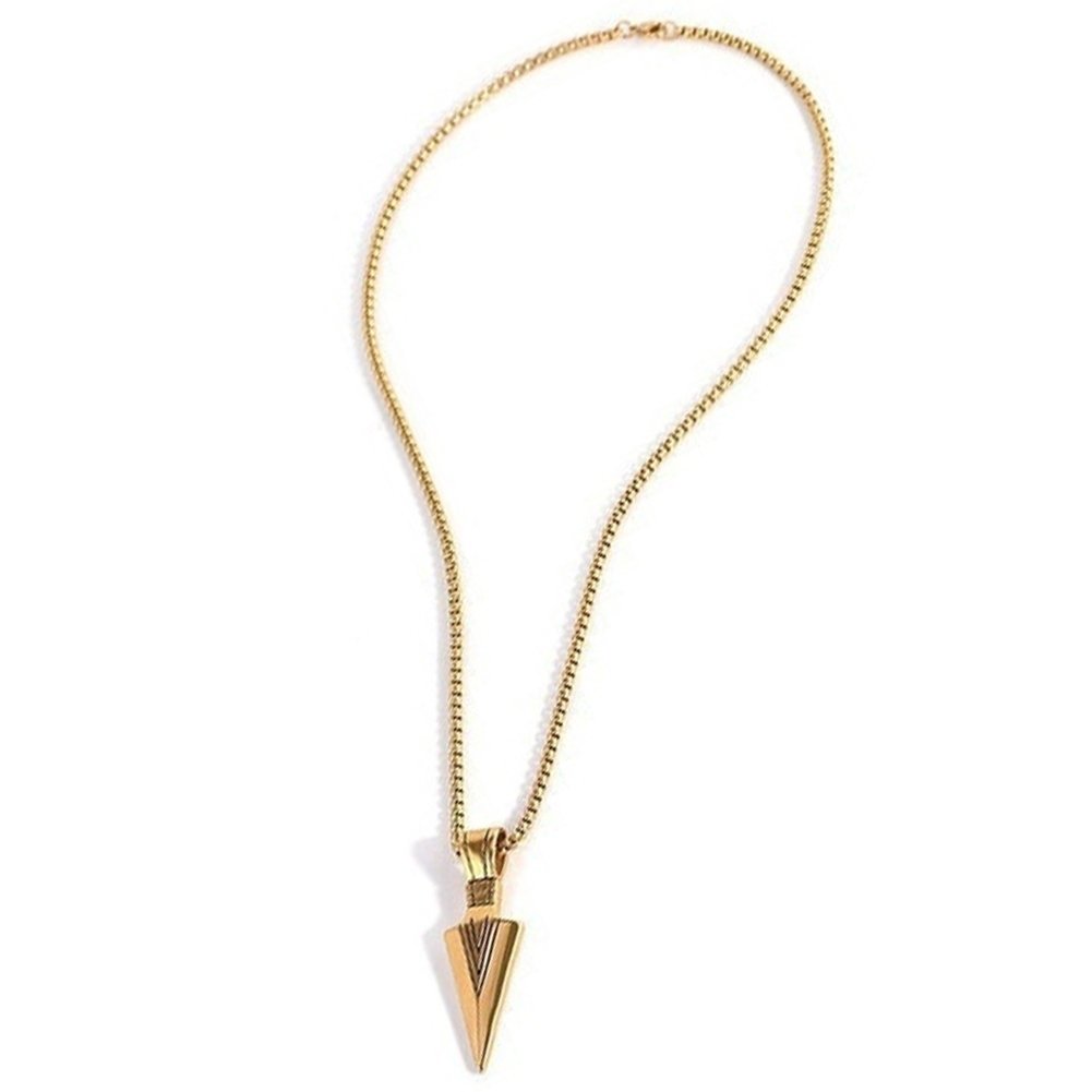 Fashion Men Arrow Head Pendant Necklace Street Party Long Chain Jewelry Gift Image 3