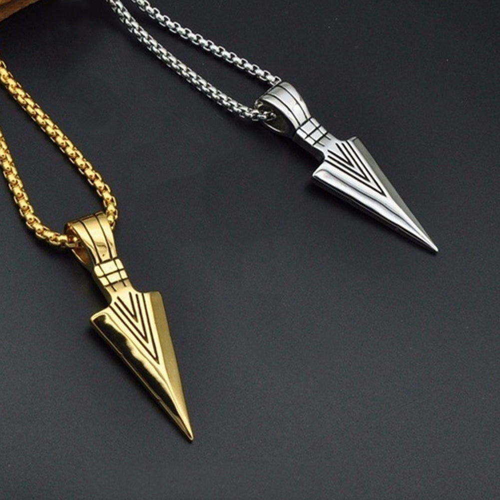 Fashion Men Arrow Head Pendant Necklace Street Party Long Chain Jewelry Gift Image 4