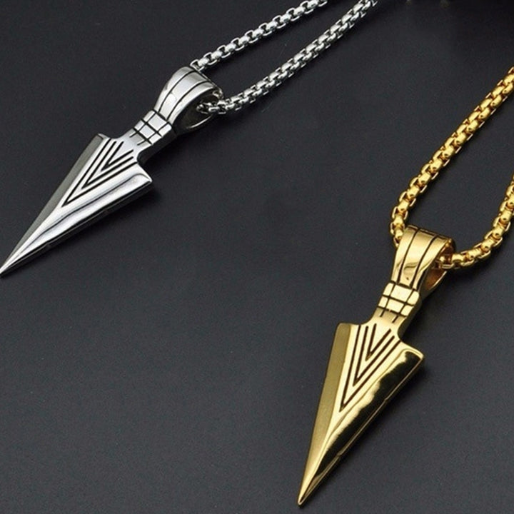 Fashion Men Arrow Head Pendant Necklace Street Party Long Chain Jewelry Gift Image 4